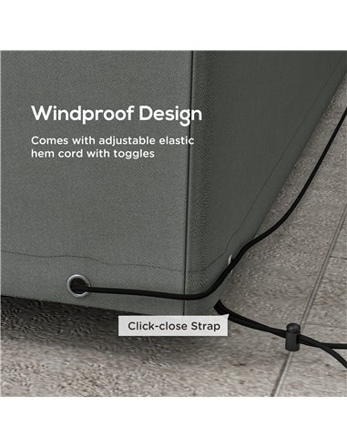 Outsunny Outdoor Garden Furniture Cover Waterproof, Anti-UV 600D Heavy Duty Oxford Fabric Patio Furniture Cover for Rectangular 