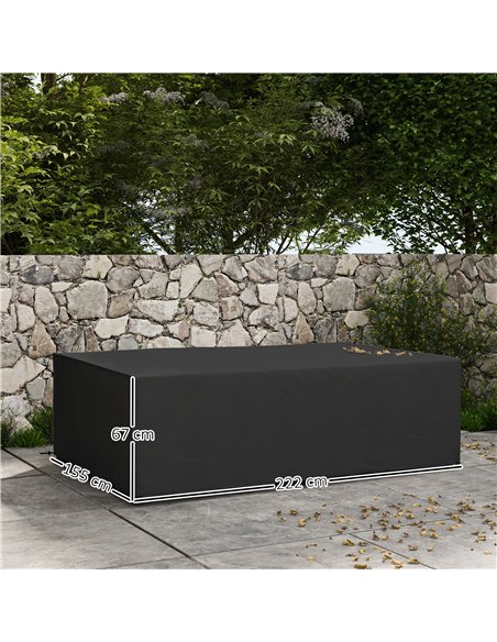 Outsunny 155 x 222cm Waterproof Furniture Cover - Black - pic 152667 | FastDaddyshop