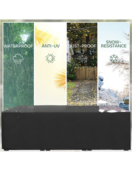Outsunny 155 x 222cm Waterproof Furniture Cover - Black - pic 152668 | FastDaddyshop