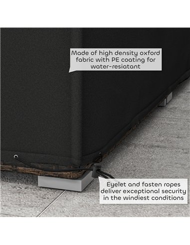 Outsunny 155 x 222cm Waterproof Furniture Cover - Black