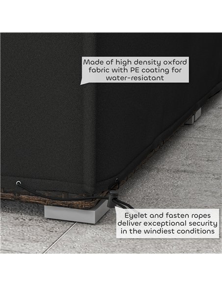 Outsunny 155 x 222cm Waterproof Furniture Cover - Black - pic 152669 | FastDaddyshop