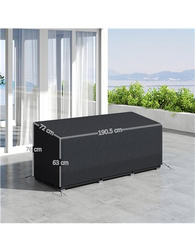 Outsunny Rectangular Patio Garden Furniture Cover Waterproof for 3 Seater Sofa Bistro Set, UV Resistant Protection 600D Oxford F