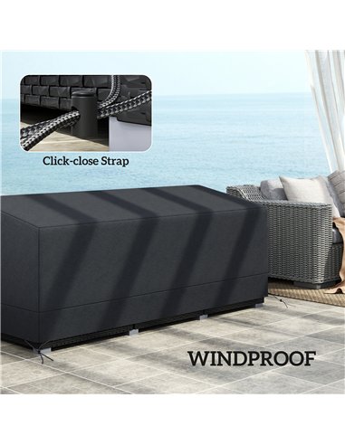 Outsunny Rectangular Patio Garden Furniture Cover Waterproof for 3 Seater Sofa Bistro Set, UV Resistant Protection 600D Oxford F