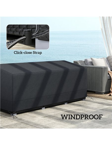 Outsunny Rectangular Patio Garden Furniture Cover Waterproof for 3 Seater Sofa Bistro Set, UV Resistant Protection 600D Oxford F - pic 152678 | FastDaddyshop