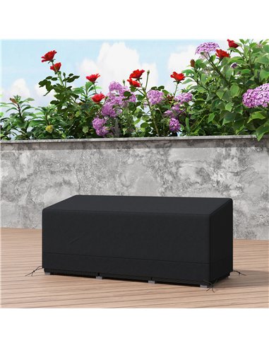 Outsunny Rectangular Patio Garden Furniture Cover Waterproof for 3 Seater Sofa Bistro Set, UV Resistant Protection 600D Oxford F