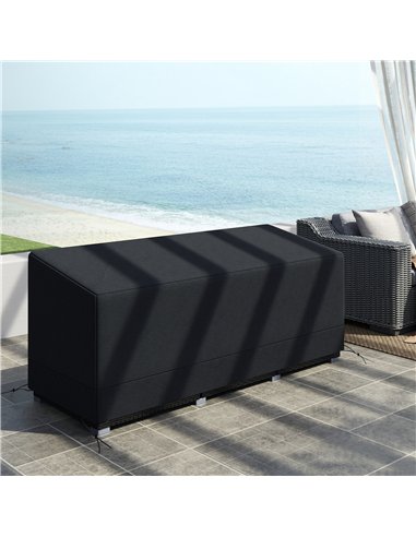 Outsunny Rectangular Patio Garden Furniture Cover Waterproof for 3 Seater Sofa Bistro Set, UV Resistant Protection 600D Oxford F