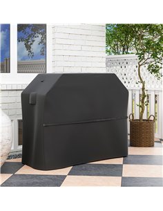 Outsunny BBQ Cover for Rectangular Gas Grill, 600D UPF30+ Oxford Fabric Barbecue Cover for Waterproof Protection Rip-Proof, with 2