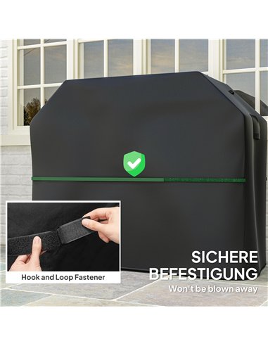 Outsunny BBQ Cover for Rectangular Gas Grill, 600D UPF30+ Oxford Fabric Barbecue Cover for Waterproof Protection Rip-Proof, with