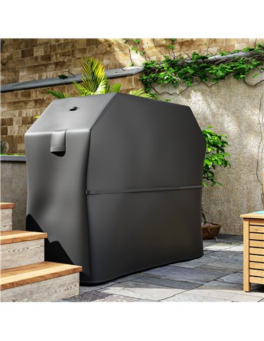 Outsunny BBQ Cover for Rectangular Gas Grill, 600D UPF30+ Oxford Fabric Barbecue Cover for Waterproof Protection Rip-Proof, with