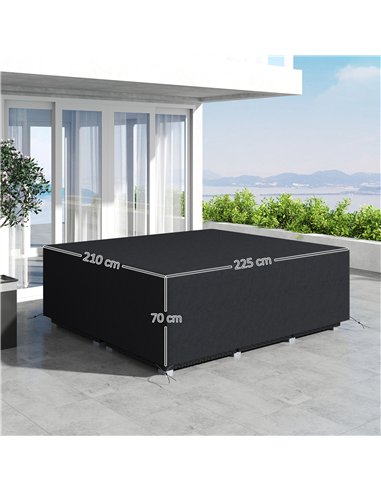 Outsunny 600D Oxford Outdoor Garden Furniture Sofa Set Cover, Waterproof Anti-UV Rattan Sun Lounger Protection Protector Cover, 