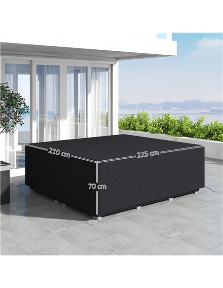 Outsunny 600D Oxford Outdoor Garden Furniture Sofa Set Cover, Waterproof Anti-UV Rattan Sun Lounger Protection Protector Cover,  - pic 152694 | FastDaddyshop