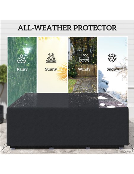 Outsunny 600D Oxford Outdoor Garden Furniture Sofa Set Cover, Waterproof Anti-UV Rattan Sun Lounger Protection Protector Cover,  - pic 152695 | FastDaddyshop