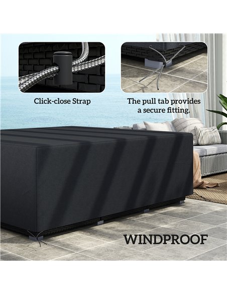 Outsunny 600D Oxford Outdoor Garden Furniture Sofa Set Cover, Waterproof Anti-UV Rattan Sun Lounger Protection Protector Cover,  - pic 152697 | FastDaddyshop