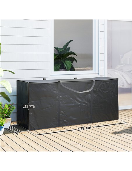 Outsunny 720 L Outdoor Garden Cushion Storage Bag, Heavy Duty 600D Oxford Fabric Waterproof Garden Furniture Cushion Storage Bag - pic 152703 | FastDaddyshop