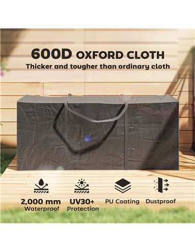Outsunny 720 L Outdoor Garden Cushion Storage Bag, Heavy Duty 600D Oxford Fabric Waterproof Garden Furniture Cushion Storage Bag