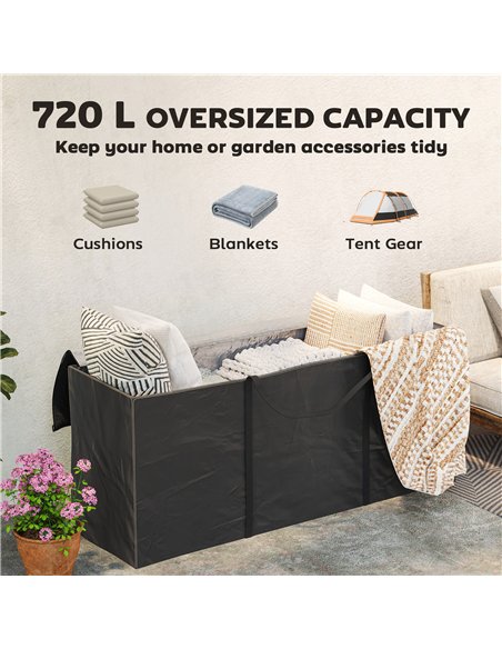 Outsunny 720 L Outdoor Garden Cushion Storage Bag, Heavy Duty 600D Oxford Fabric Waterproof Garden Furniture Cushion Storage Bag - pic 152705 | FastDaddyshop