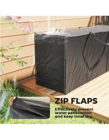 Outsunny 720 L Outdoor Garden Cushion Storage Bag, Heavy Duty 600D Oxford Fabric Waterproof Garden Furniture Cushion Storage Bag