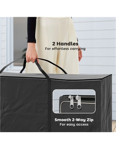 Outsunny 720 L Outdoor Garden Cushion Storage Bag, Heavy Duty 600D Oxford Fabric Waterproof Garden Furniture Cushion Storage Bag - pic 152707 | FastDaddyshop