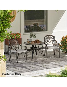 Outsunny Set of 2 Garden Chair Cushions - Light Grey 2