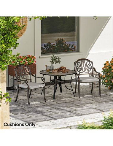 Outsunny Set of 2 Garden Chair Cushions - Light Grey