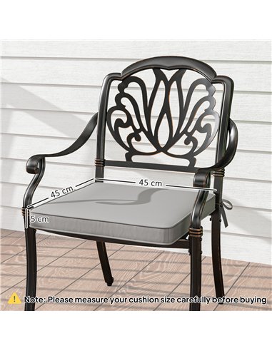 Outsunny Set of 2 Garden Chair Cushions - Light Grey