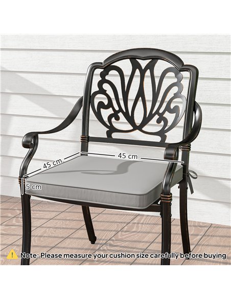 Outsunny Set of 2 Garden Chair Cushions - Light Grey - pic 152712 | FastDaddyshop