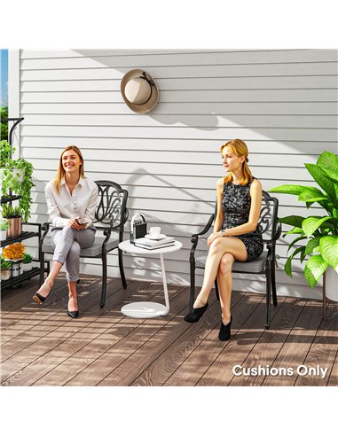 Outsunny Set of 2 Garden Chair Cushions - Light Grey