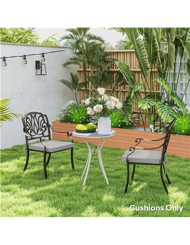 Outsunny Set of 2 Garden Chair Cushions - Light Grey