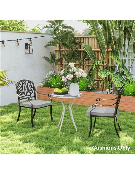 Outsunny Set of 2 Garden Chair Cushions - Light Grey - pic 152717 | FastDaddyshop