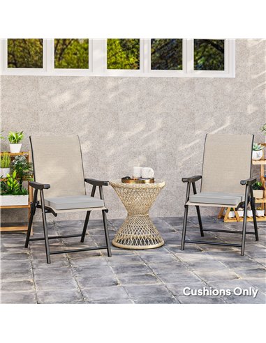 Outsunny Set of 2 Garden Chair Cushions - Light Grey