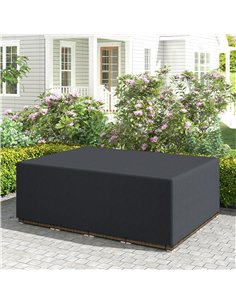 Outsunny 600D Oxford Outdoor Garden Furniture Sofa Set Cover, Waterproof Anti-UV Rattan Sun Lounger Protection Protector Cover,  2