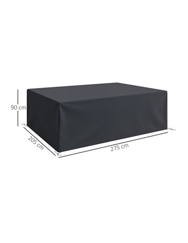 Outsunny 600D Oxford Outdoor Garden Furniture Sofa Set Cover, Waterproof Anti-UV Rattan Sun Lounger Protection Protector Cover, 