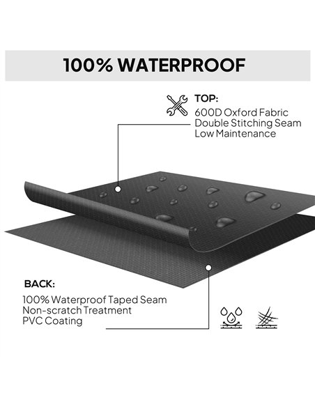 Outsunny 600D Oxford Outdoor Garden Furniture Sofa Set Cover, Waterproof Anti-UV Rattan Sun Lounger Protection Protector Cover,  - pic 152723 | FastDaddyshop