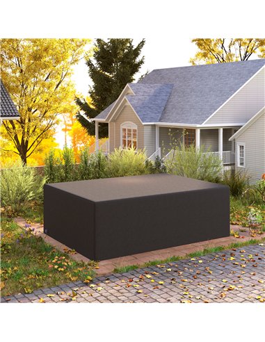 Outsunny 600D Oxford Outdoor Garden Furniture Sofa Set Cover, Waterproof Anti-UV Rattan Sun Lounger Protection Protector Cover, 