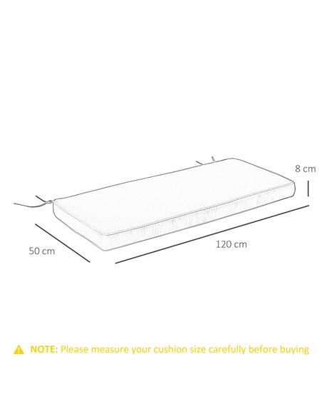 Outsunny 2 Seater Garden Bench Cushion -Light Grey - pic 152730 | FastDaddyshop