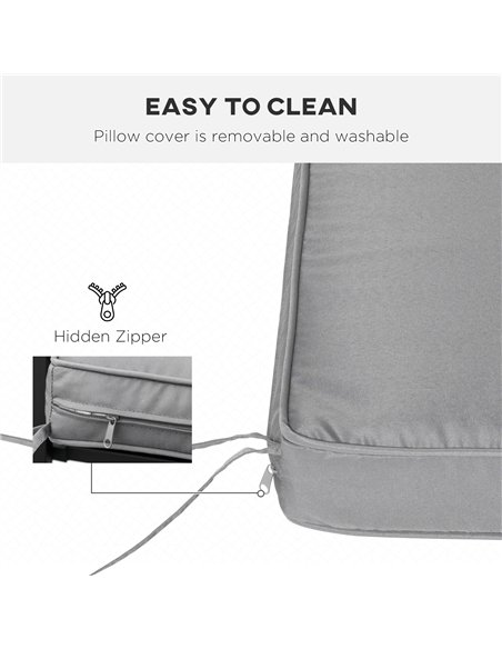 Outsunny 2 Seater Garden Bench Cushion -Light Grey - pic 152732 | FastDaddyshop