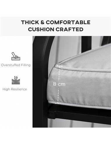 Outsunny 2 Seater Garden Bench Cushion -Light Grey