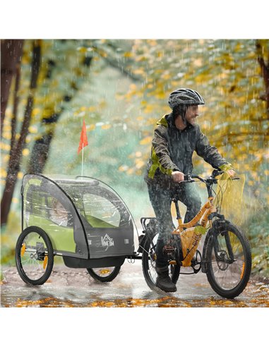 HOMCOM Baby Bike Trailer Cover, Anti Dust Rain Snow, Cold Wind, 76 x 61 x 61 cm