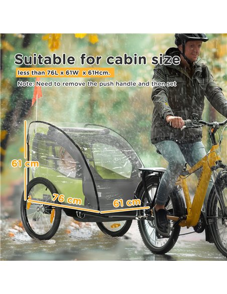HOMCOM Baby Bike Trailer Cover, Anti Dust Rain Snow, Cold Wind, 76 x 61 x 61 cm - pic 152739 | FastDaddyshop
