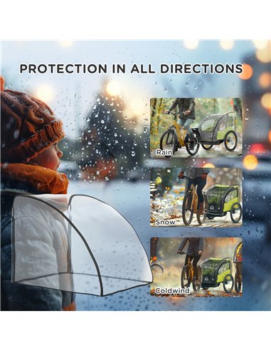 HOMCOM Baby Bike Trailer Cover, Anti Dust Rain Snow, Cold Wind, 76 x 61 x 61 cm