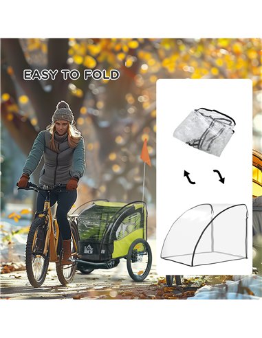 HOMCOM Baby Bike Trailer Cover, Anti Dust Rain Snow, Cold Wind, 76 x 61 x 61 cm