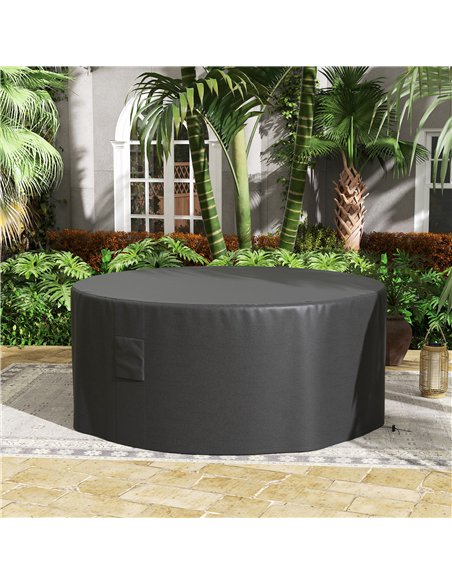 Outsunny Garden Patio Large Furniture Set Round Cover 600D Oxford Waterproof, Ф193 x 80H cm, Black - pic 152747 | FastDaddyshop