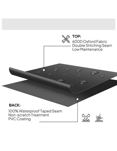Outsunny Garden Patio Large Furniture Set Round Cover 600D Oxford Waterproof, Ф193 x 80H cm, Black