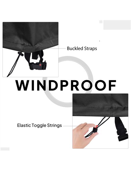 Outsunny Garden Patio Large Furniture Set Round Cover 600D Oxford Waterproof, Ф193 x 80H cm, Black - pic 152751 | FastDaddyshop