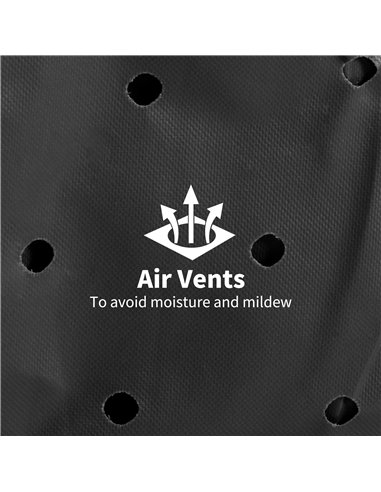 Outsunny Garden Patio Large Furniture Set Round Cover 600D Oxford Waterproof, Ф193 x 80H cm, Black