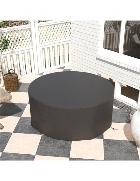 Outsunny Garden Patio Large Furniture Set Round Cover 600D Oxford Waterproof, Ф193 x 80H cm, Black - pic 152753 | FastDaddyshop