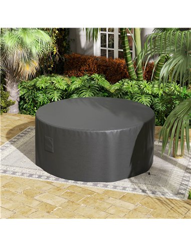 Outsunny Garden Patio Large Furniture Set Round Cover 600D Oxford Waterproof, Ф193 x 80H cm, Black
