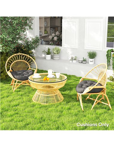 Outsunny Set of Two Φ60cm Outdoor Cushions - Dark Grey