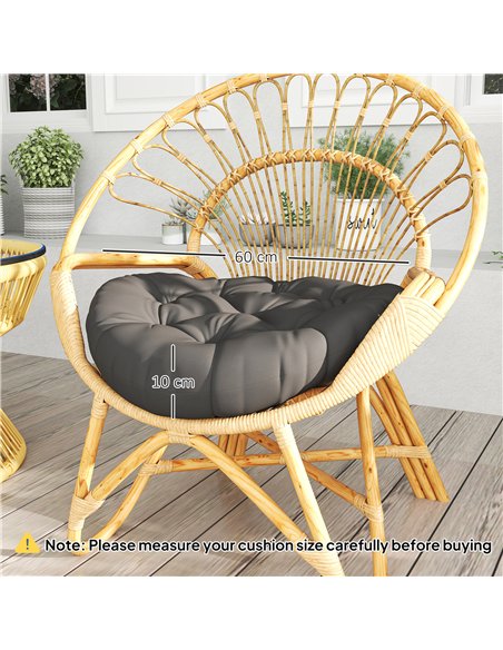 Outsunny Set of Two Φ60cm Outdoor Cushions - Dark Grey - pic 152757 | FastDaddyshop