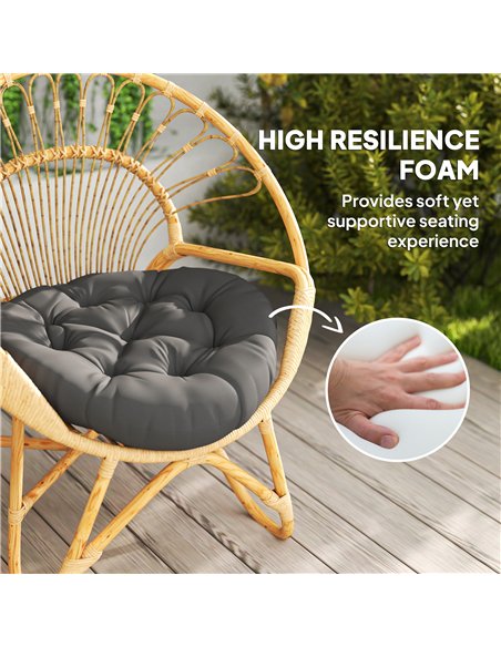 Outsunny Set of Two Φ60cm Outdoor Cushions - Dark Grey - pic 152758 | FastDaddyshop